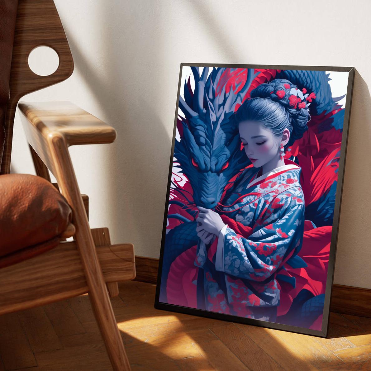Dragon Girl dans un intérieur
