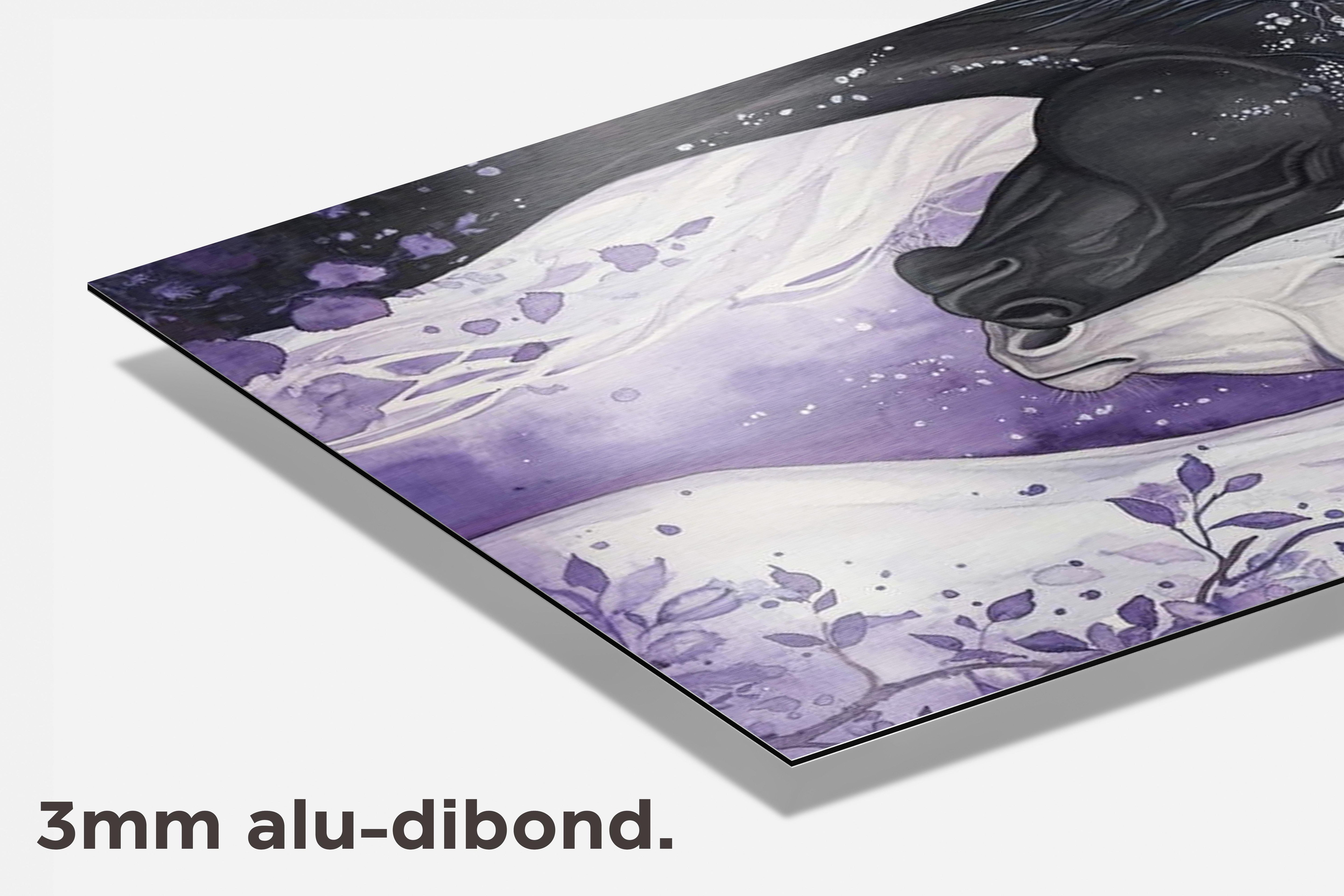 Paarden Koppel Zwart-Wit dibond detail