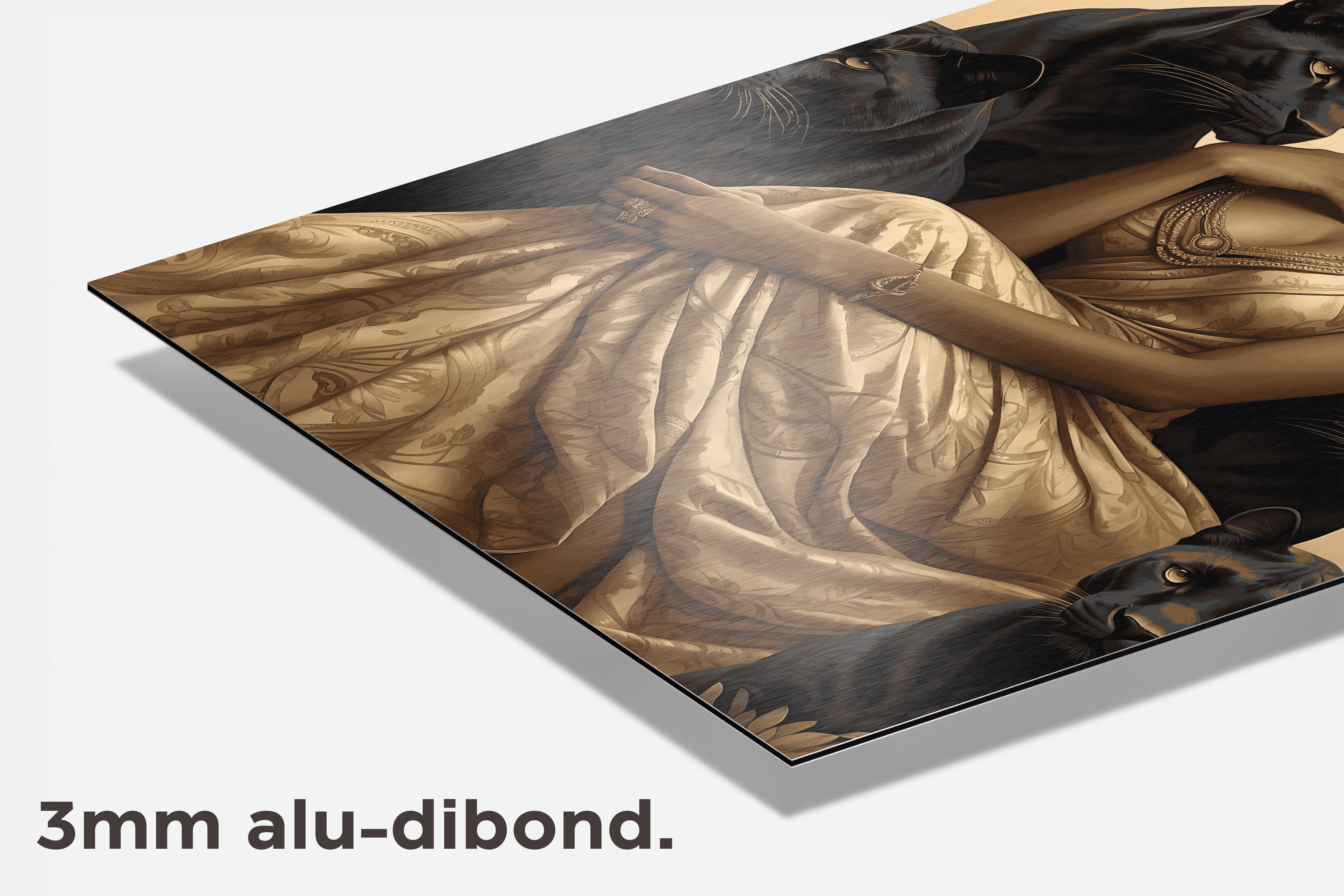 Vrouw met Panters dibond detail