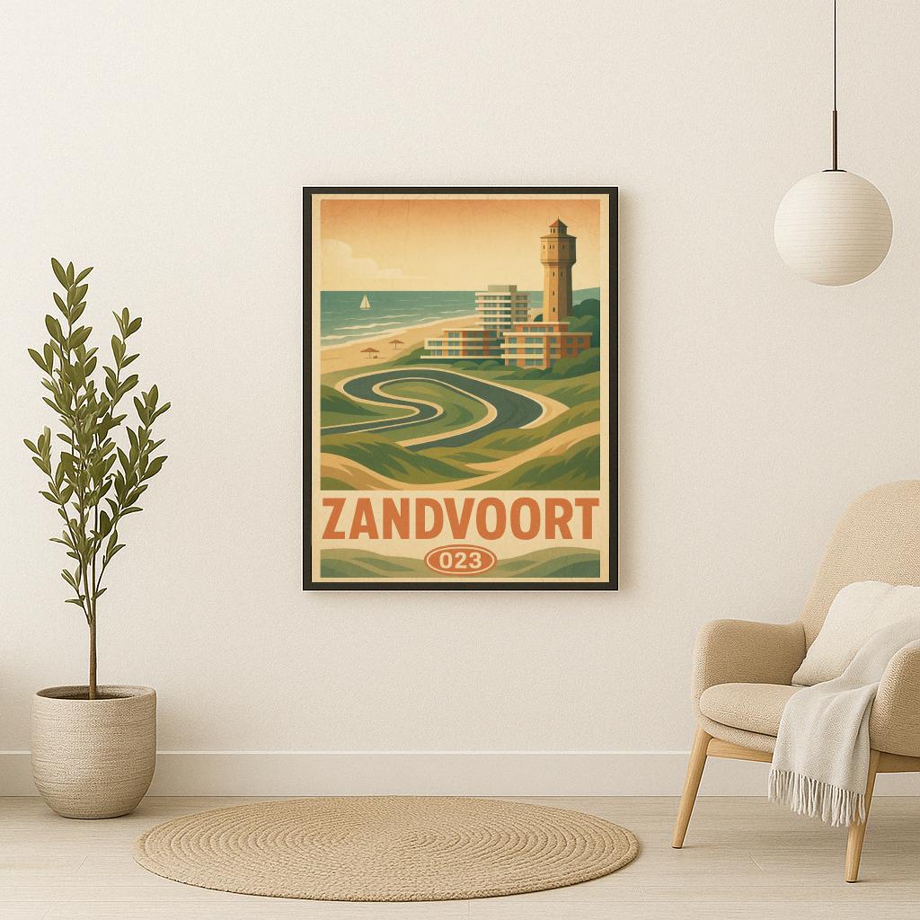 Zandvoort Text Vintage poster sfeerbeeld 2