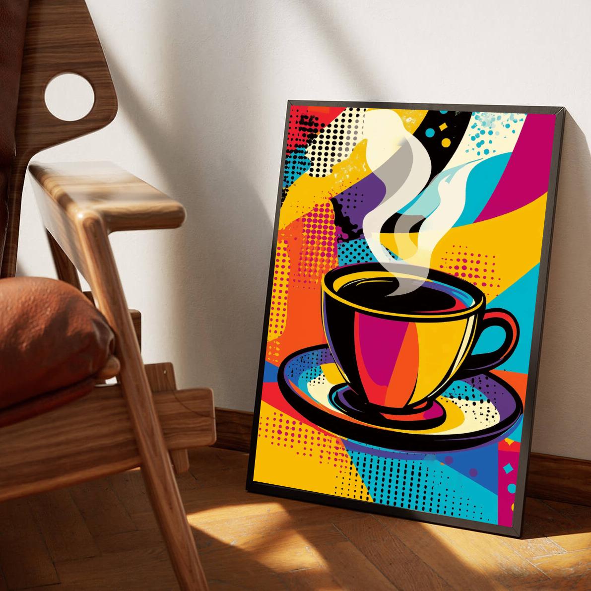 Coffee Pop Art dans un intérieur