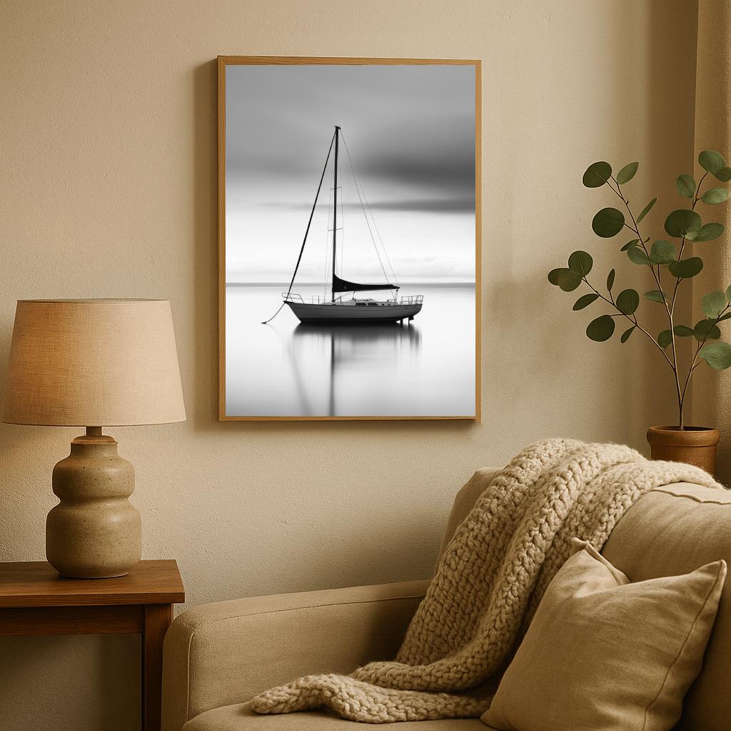 Yacht Sailboat B&W poster sfeerbeeld 2