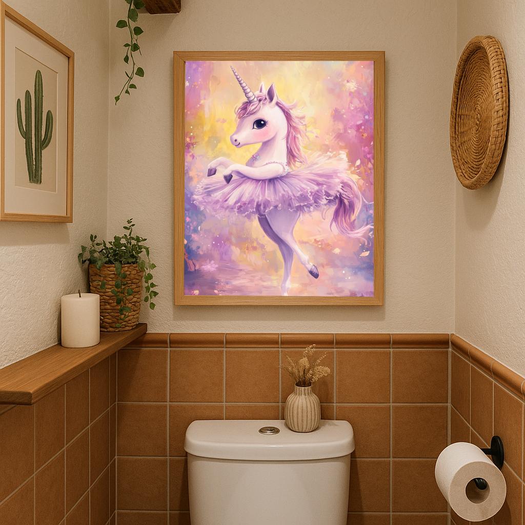 Unicorn Ballerina Aquarel poster sfeerbeeld 2