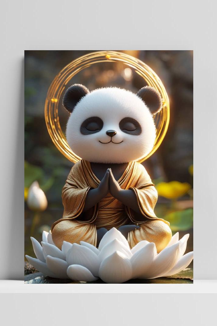 Panda Mediteert op 3mm aluminium dibond