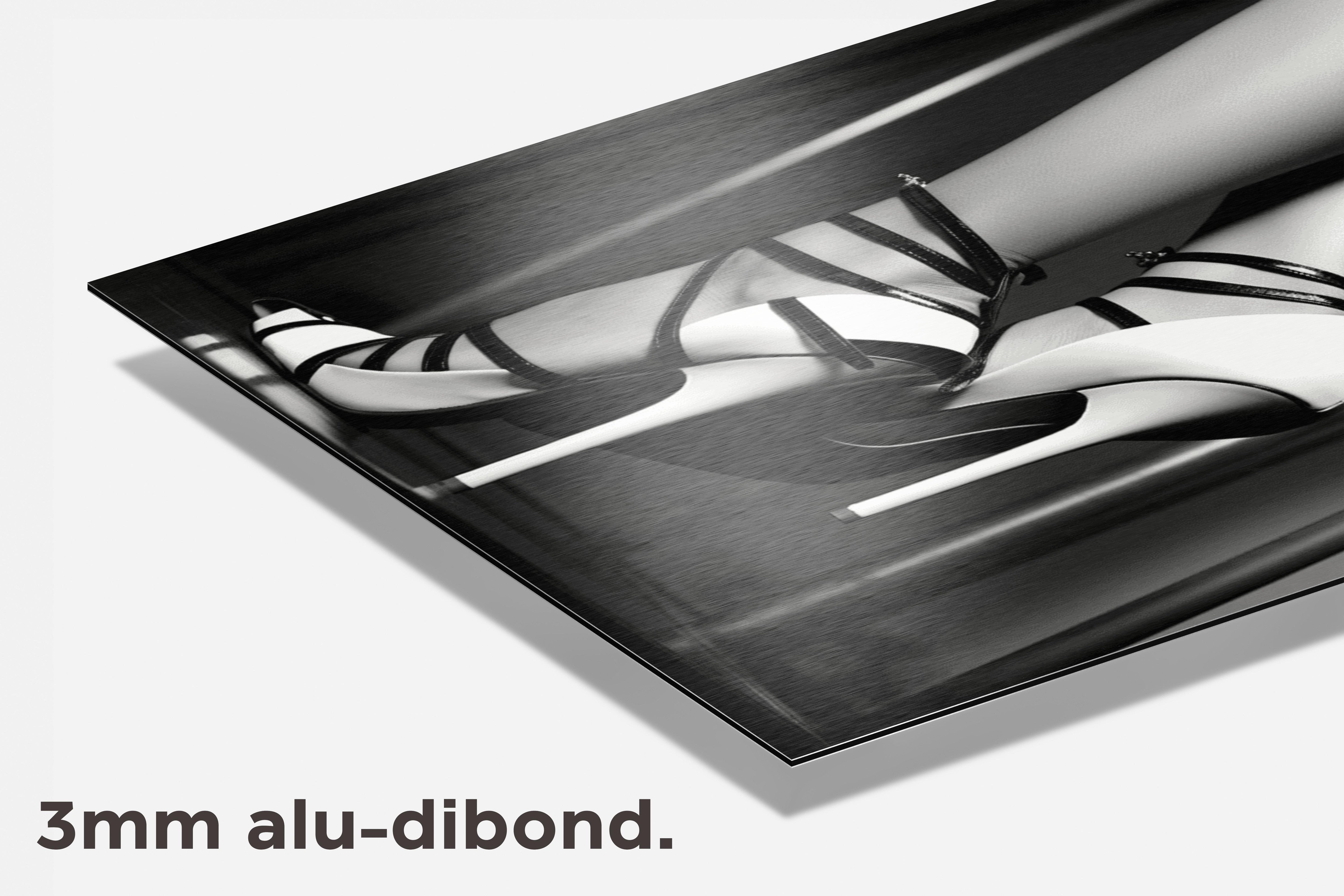 Zwart Wit Benen dibond detail