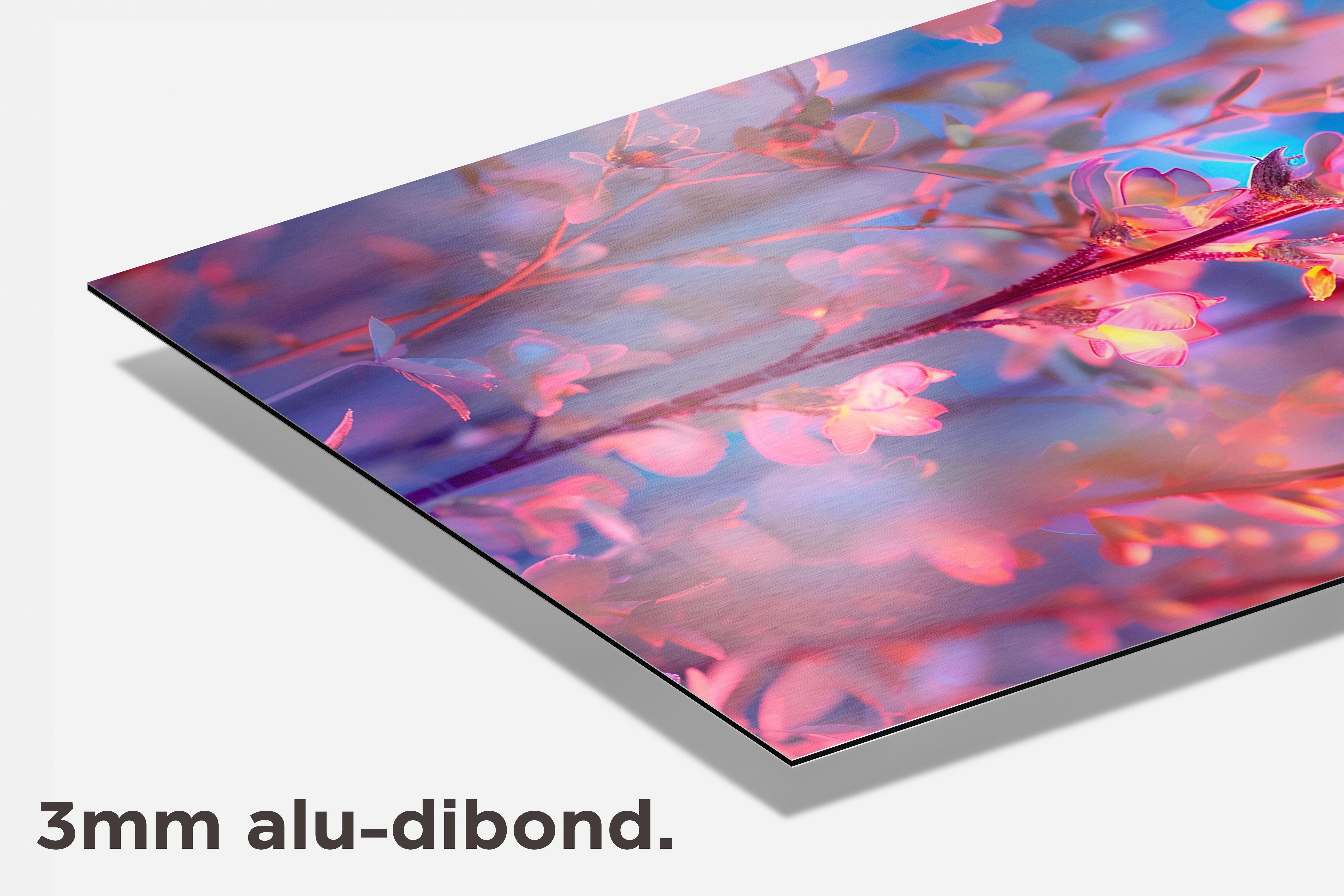 Roze Bloemen dibond detail