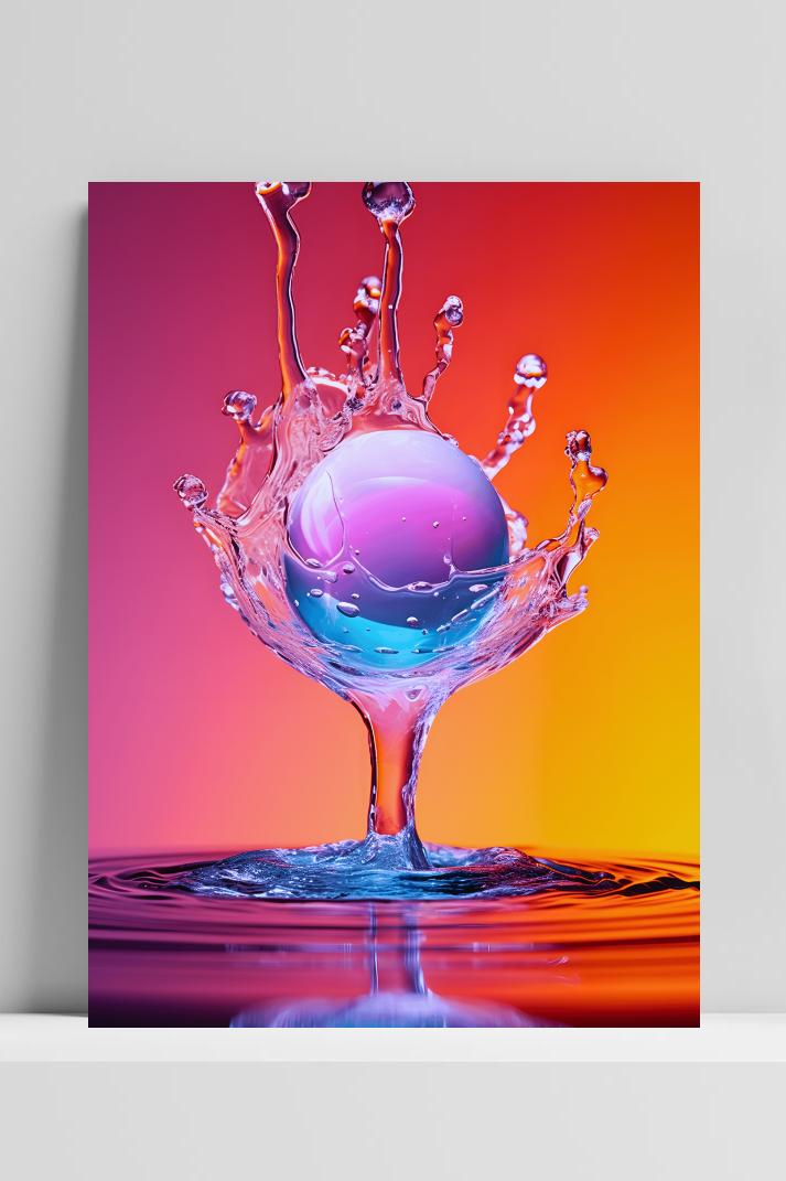 Water Impact op 3mm aluminium dibond