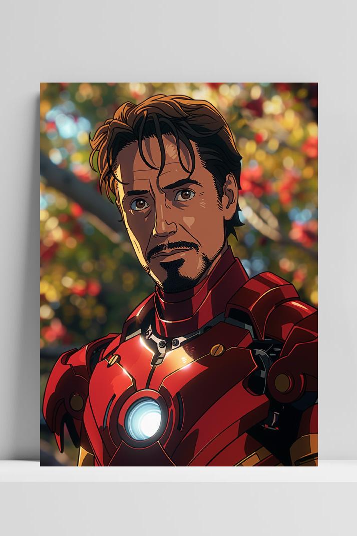 Iron Man Cartoons op 3mm aluminium dibond