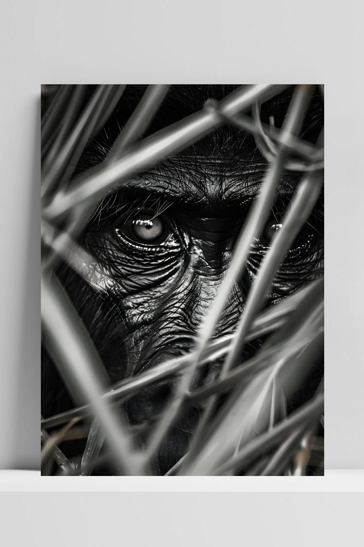Gorilla Kijken op 3mm aluminium dibond