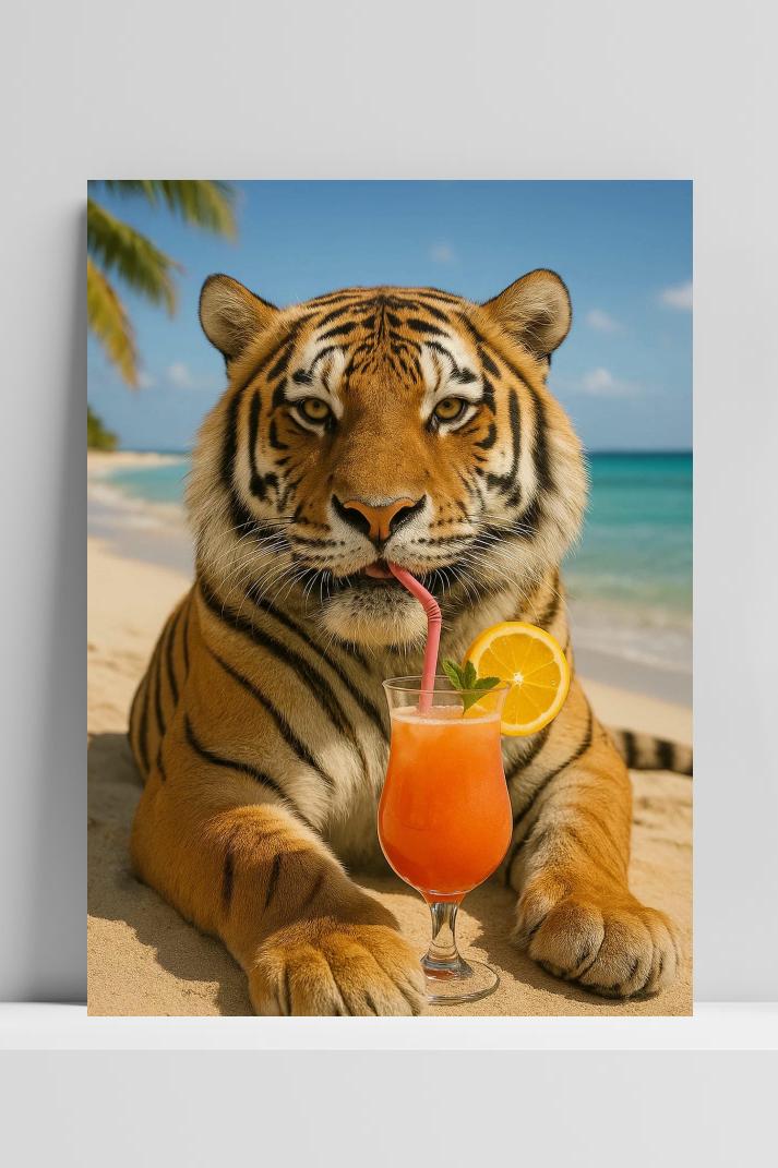 Tiger Juice Tropical op 3mm aluminium dibond