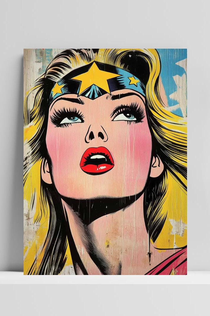 Wonder Woman op 3mm aluminium dibond