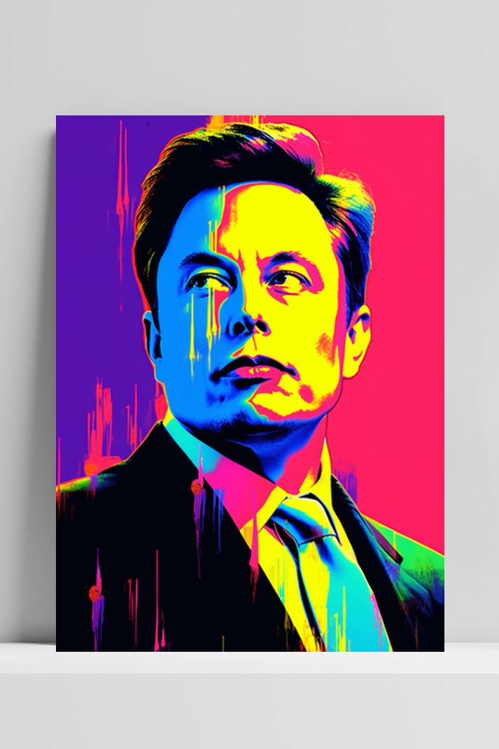Elon Musk Poster op 3mm aluminium dibond