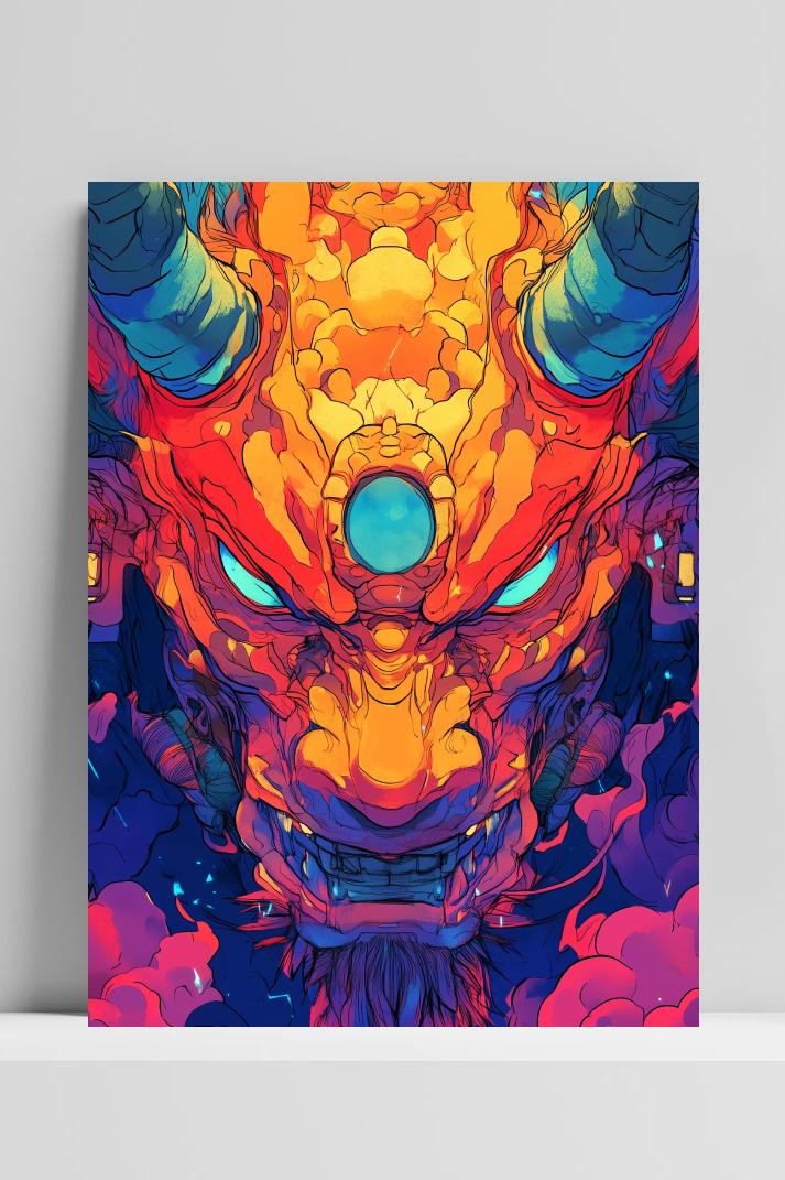 Mythical Beast op 3mm aluminium dibond