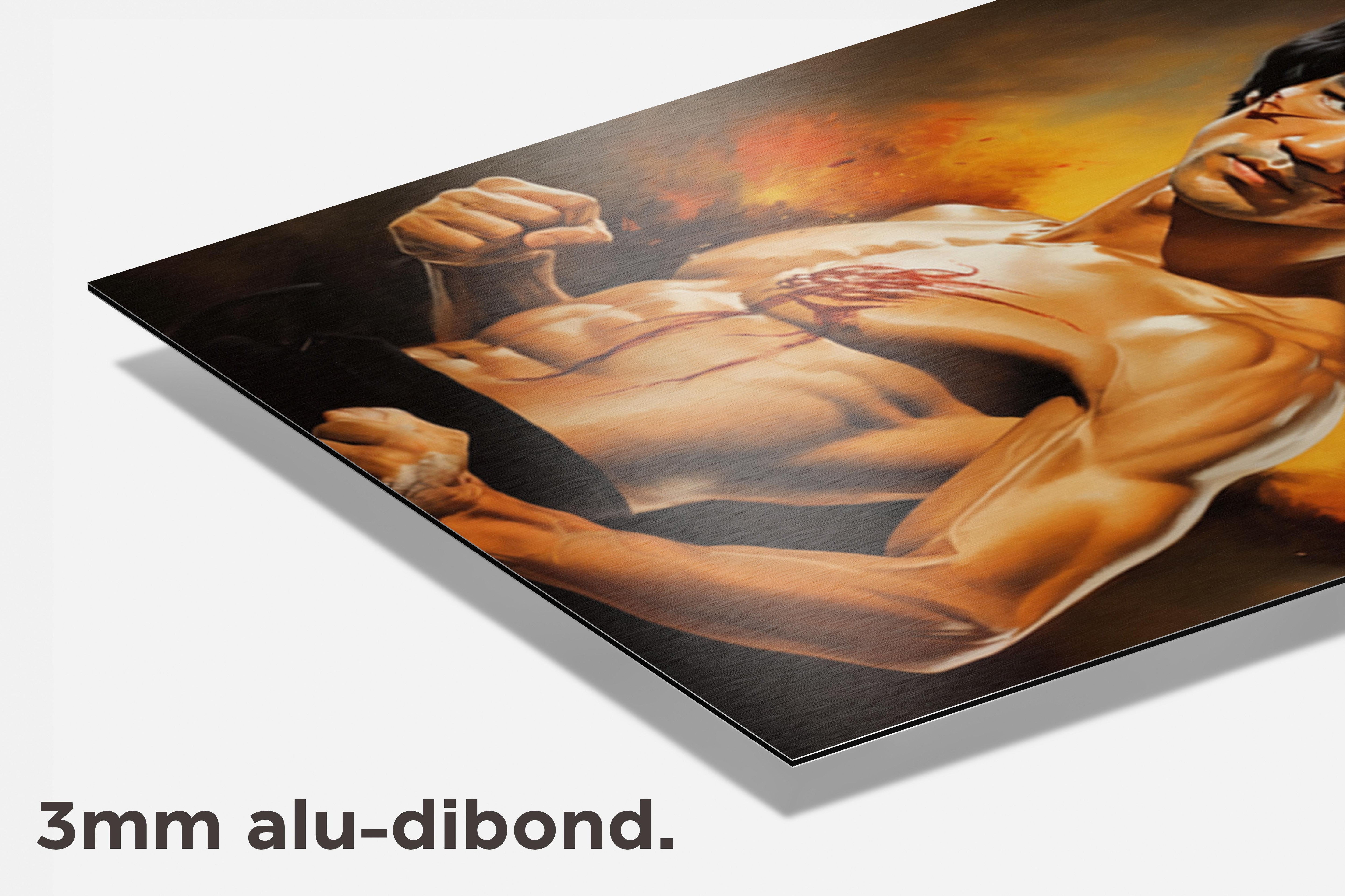 Bruce Lee Gevecht dibond detail