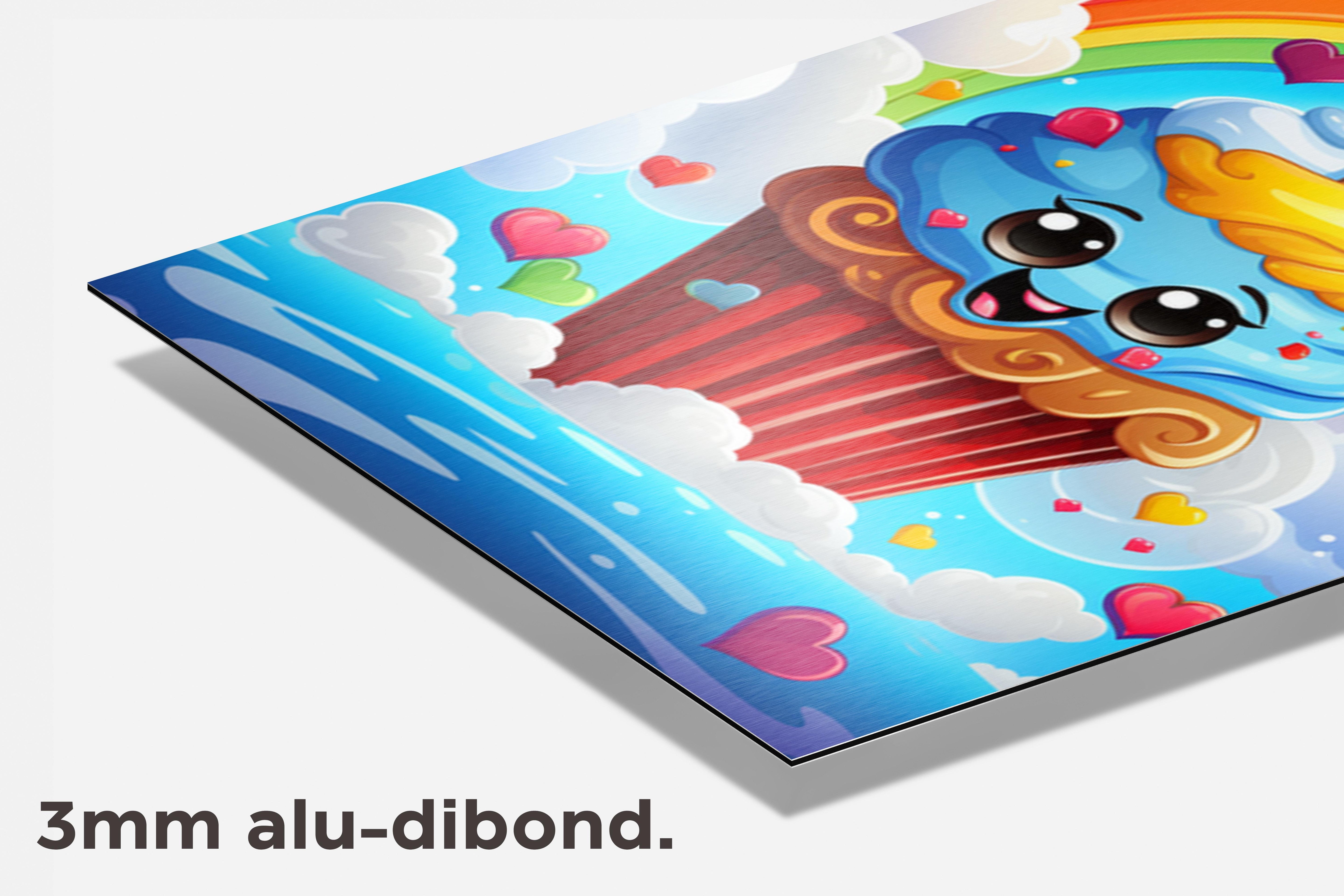 Cupcake Regenboog dibond detail