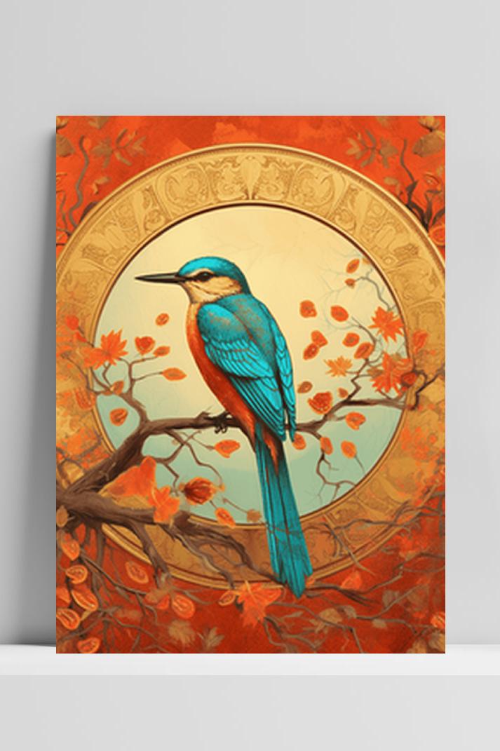 Zen Vogel op 3mm aluminium dibond