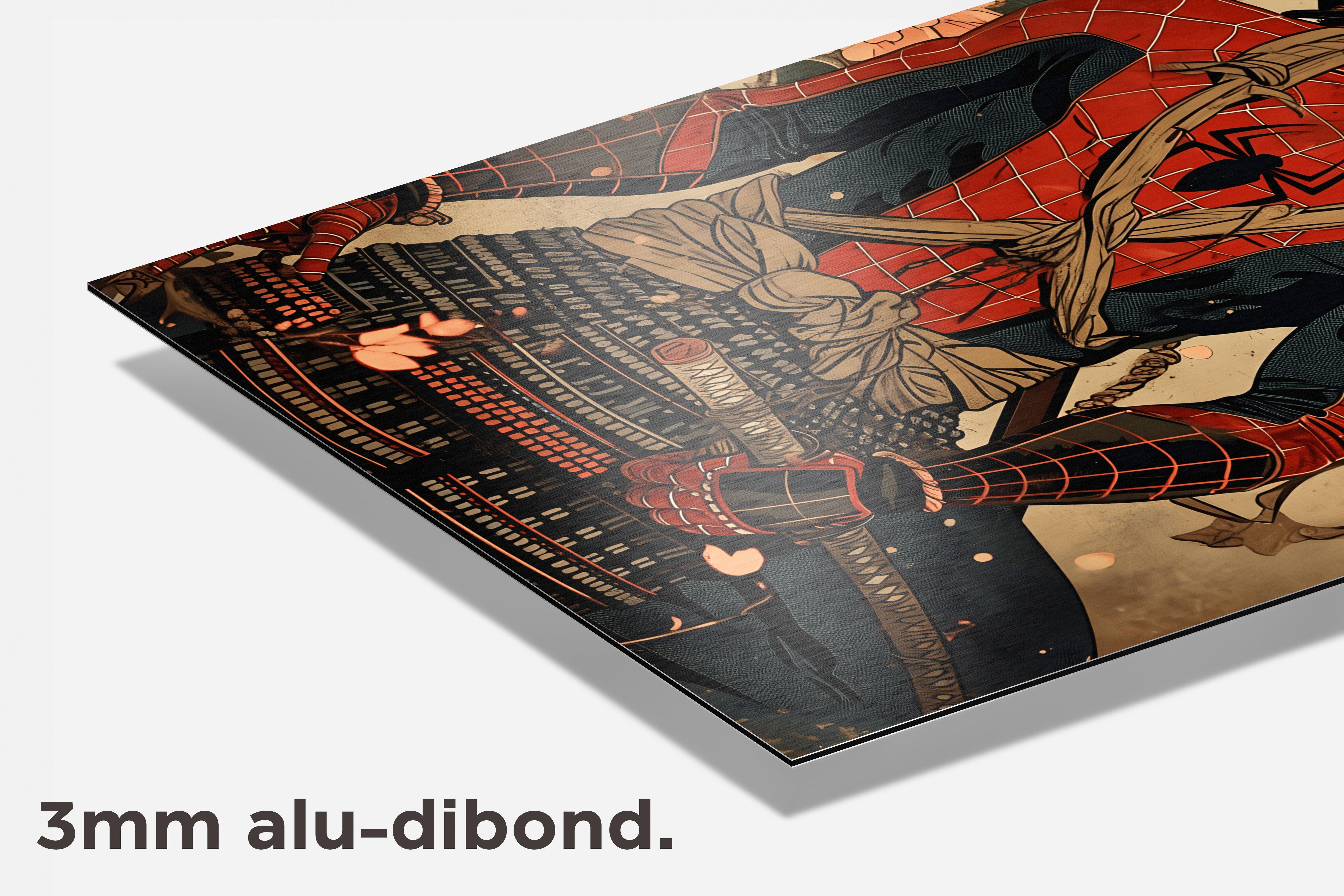 Samurai Spiderman dibond detail