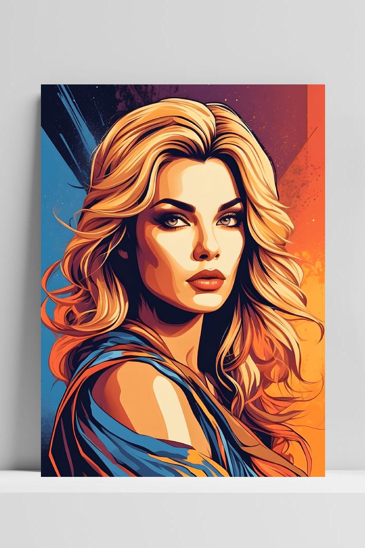 Vrouw Abstract Startrek op 3mm aluminium dibond