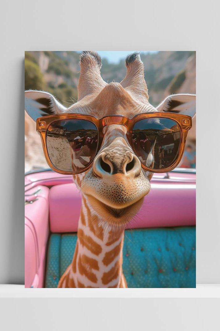 Giraffe op 3mm aluminium dibond