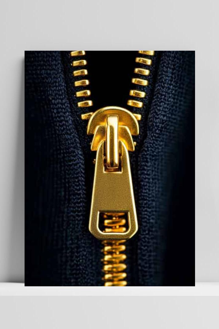 Gouden Rits op 3mm aluminium dibond