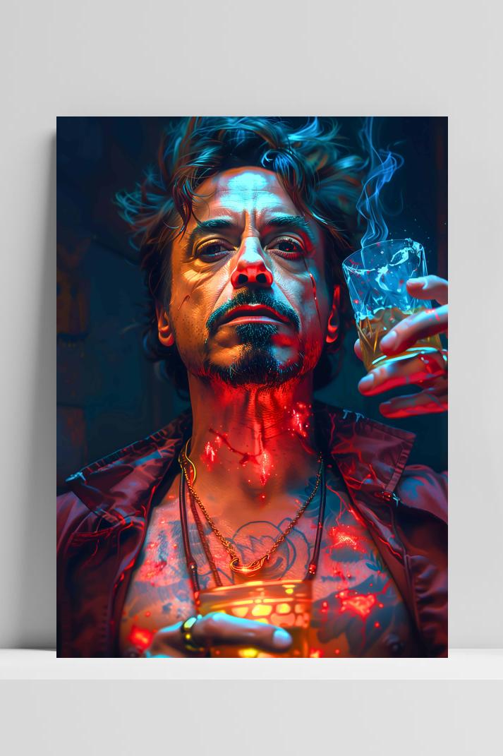 Robert Downey Jr. op 3mm aluminium dibond