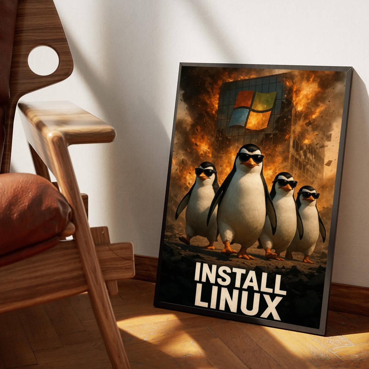 Penguin Linux Windows Logo poster sfeerbeeld 3