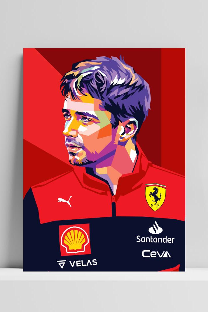 Charles Leclerc op 3mm aluminium dibond