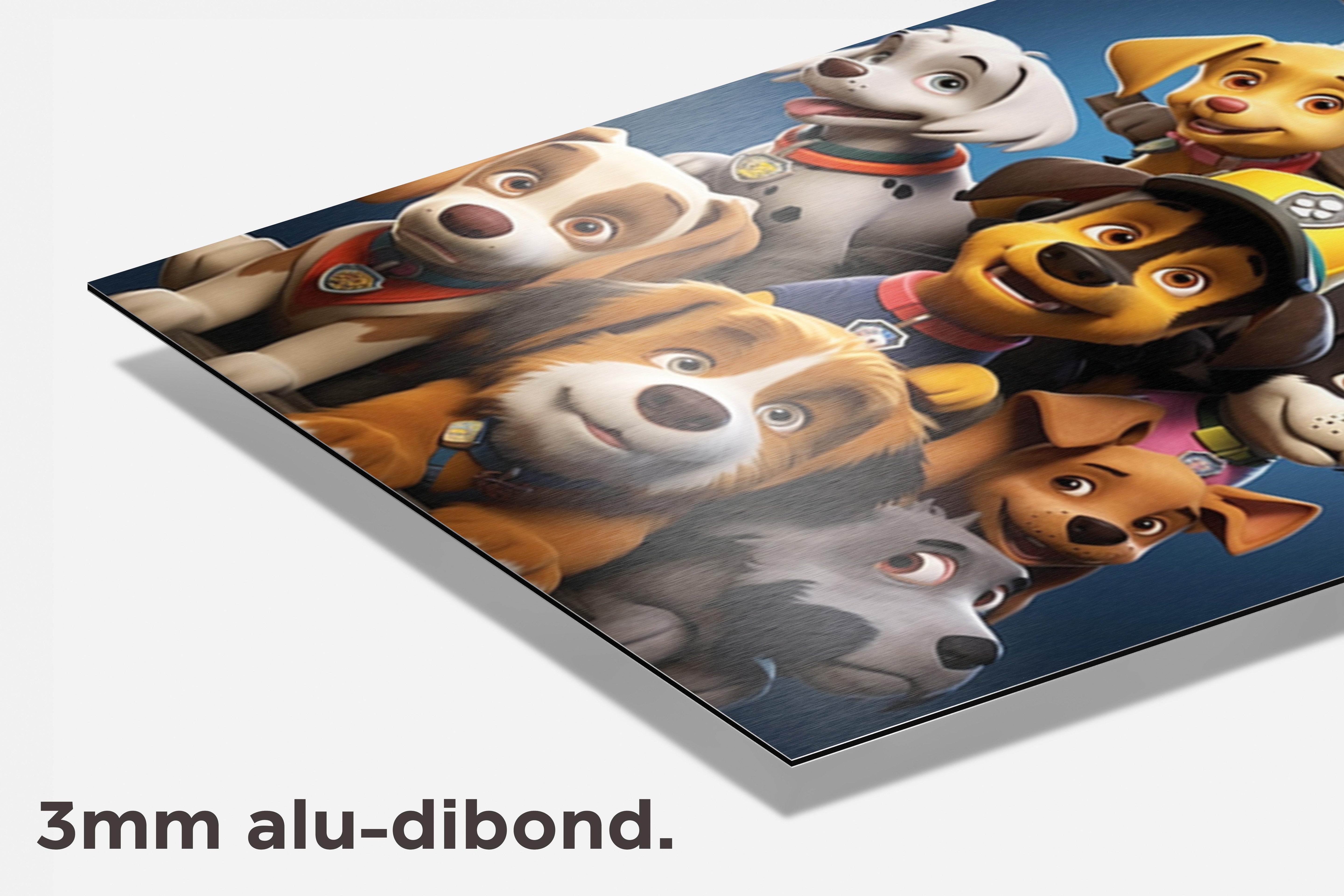 Paw Patrol Honden dibond detail