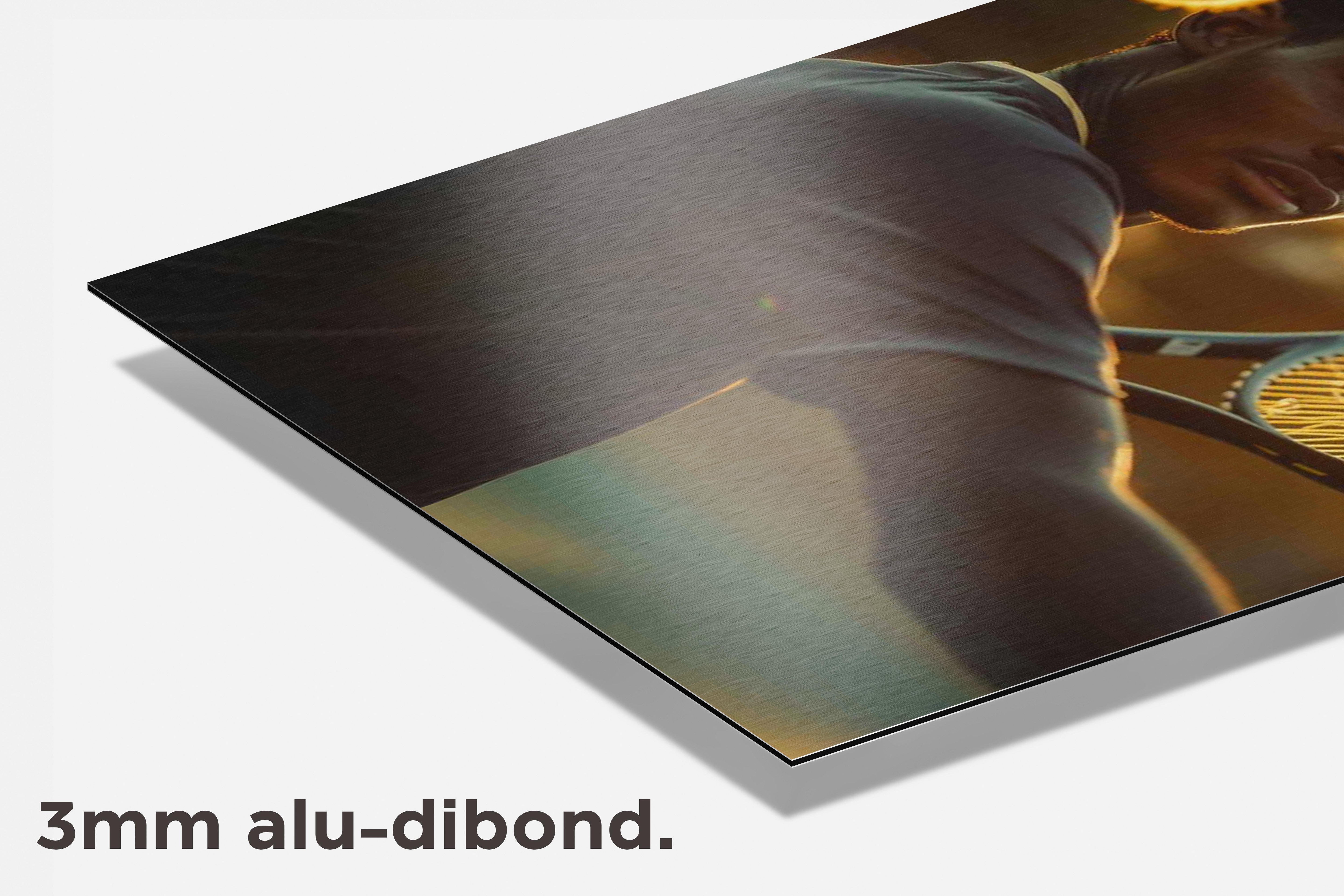 Tennis Speler dibond detail