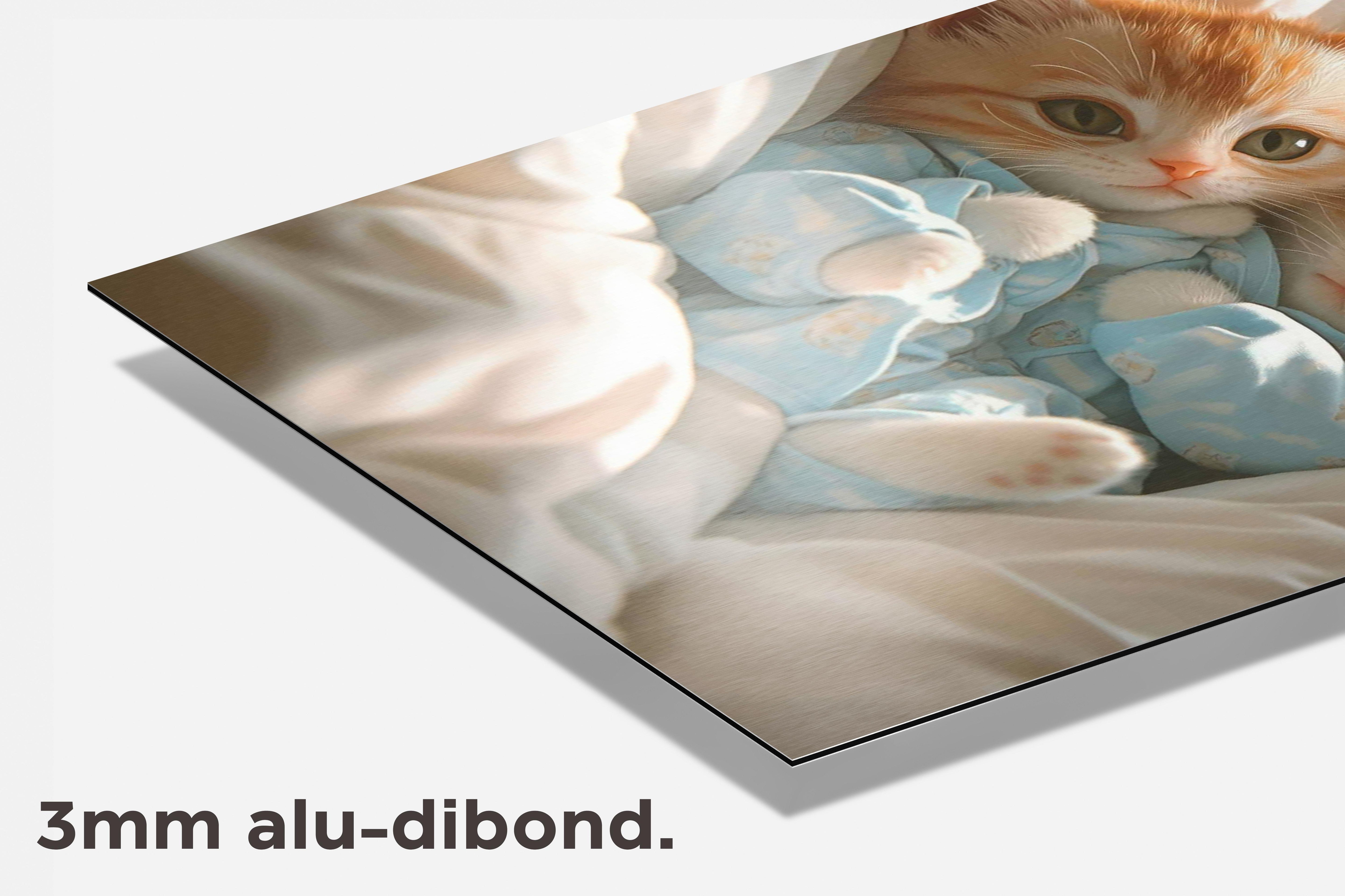 Tweelingkatten dibond detail