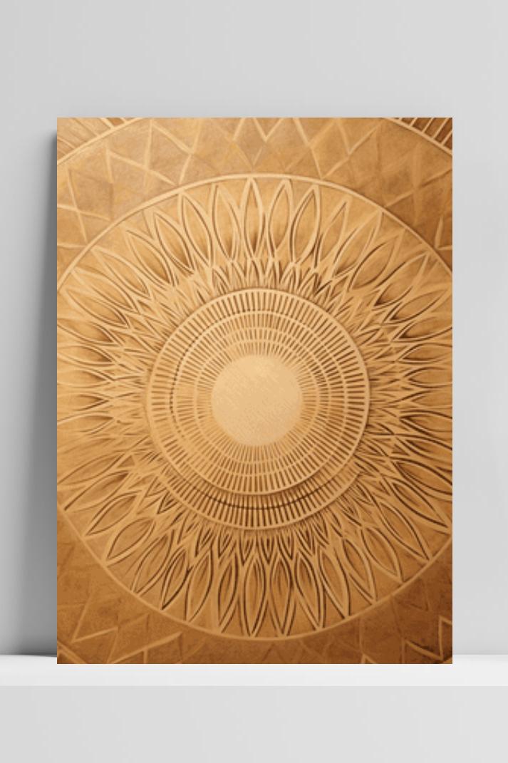 Goud Bruine Mandala op 3mm aluminium dibond