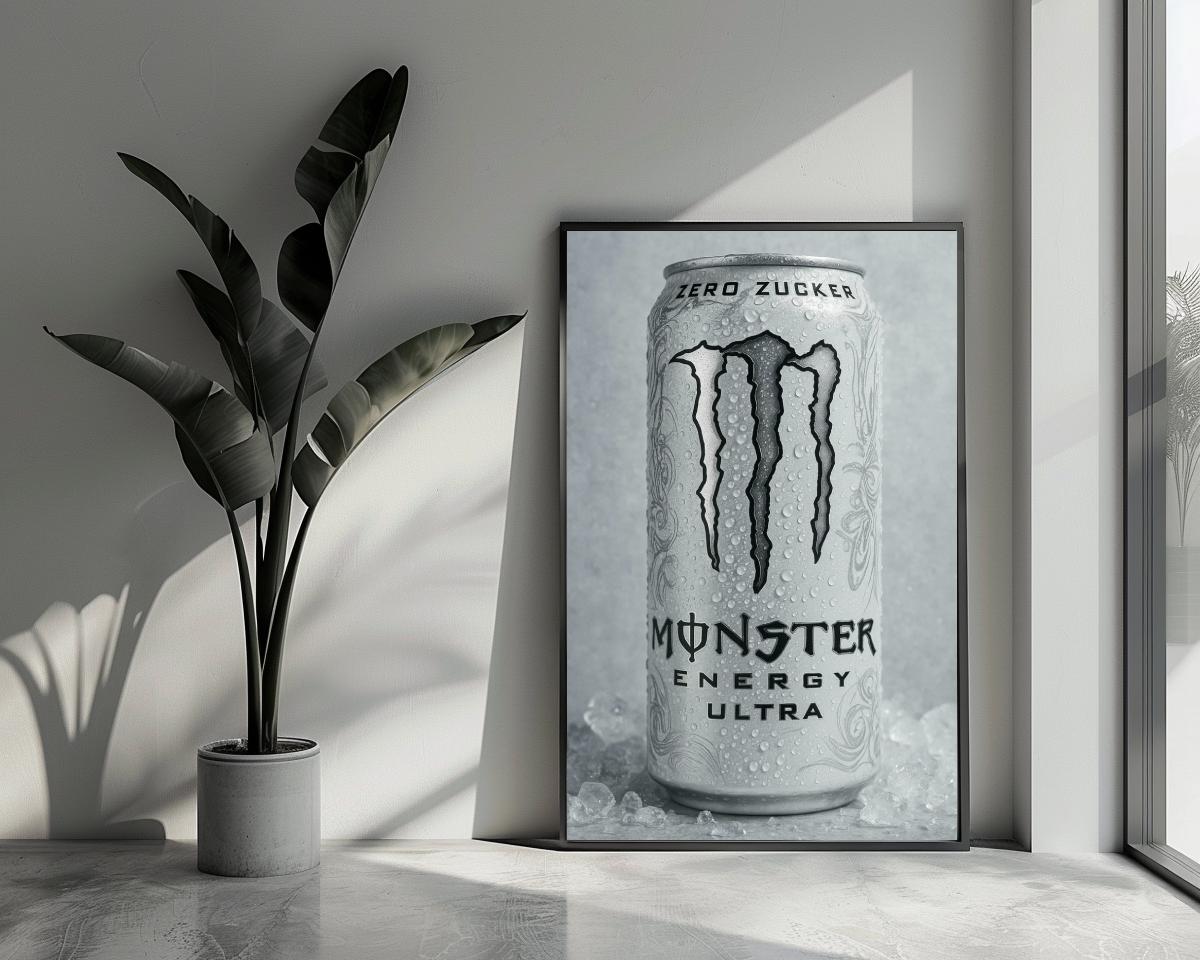 Monster Energy Drink B&W poster van 25 Artstreet