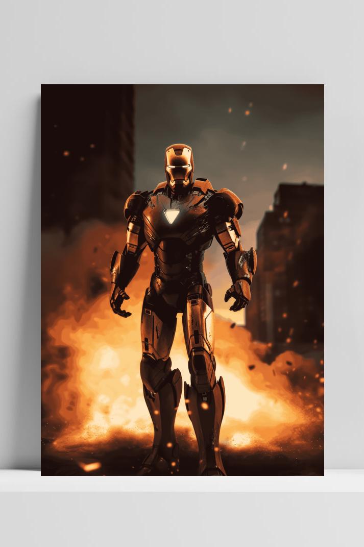 Iron Man Poster op 3mm aluminium dibond