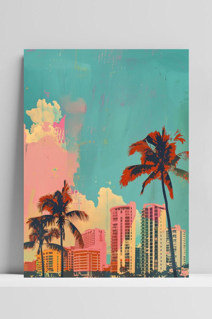 Miami op 3mm aluminium dibond