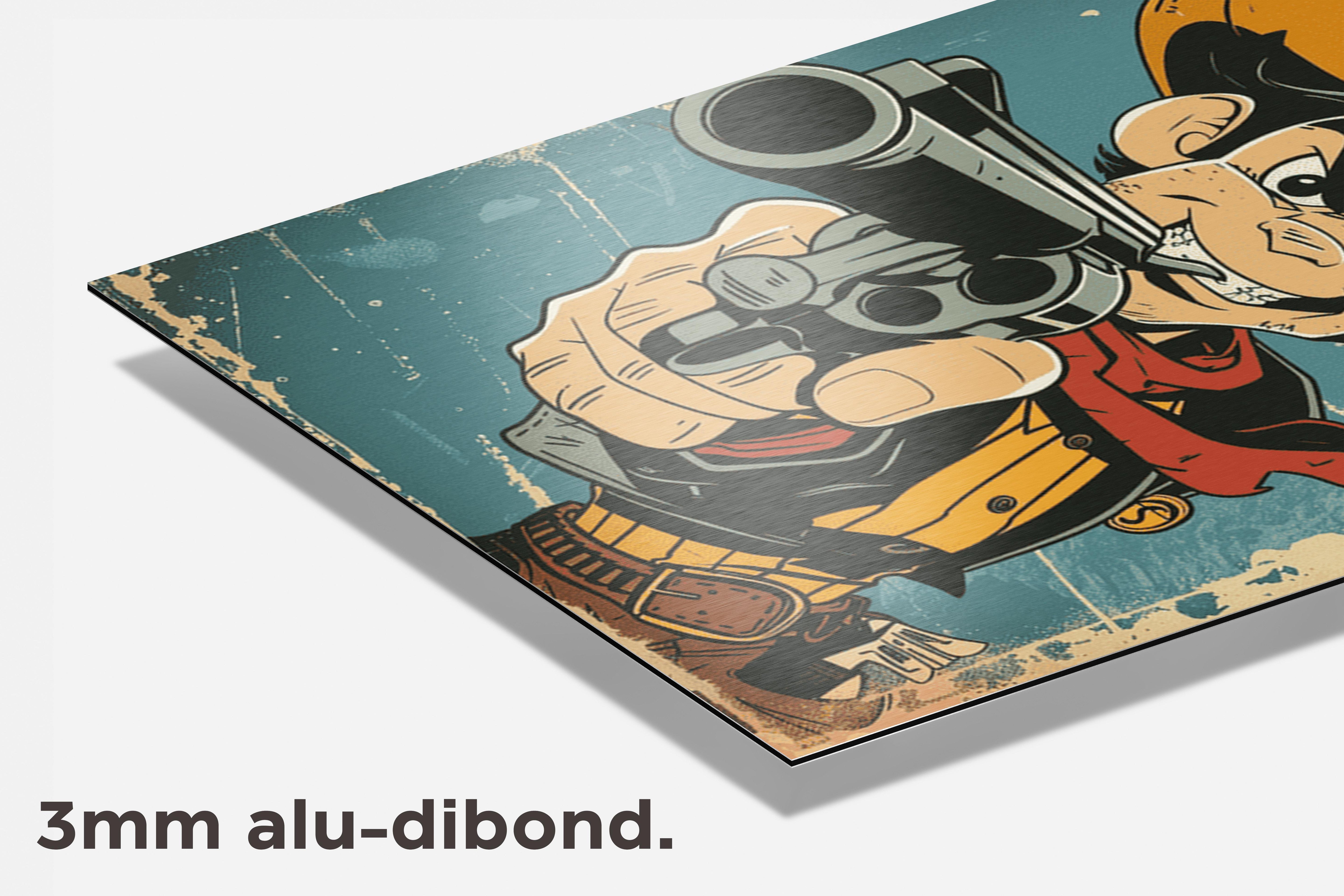 Cartoon Sheriff dibond detail
