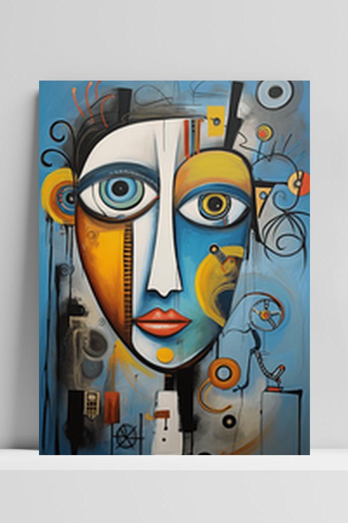Picasso Stijl Art op 3mm aluminium dibond