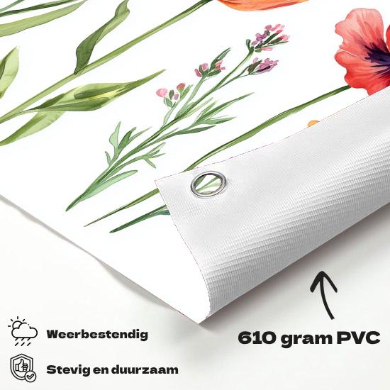 Tuinposter Bloemen materiaal-detail: 610 grams weerbestendig PVC-doek