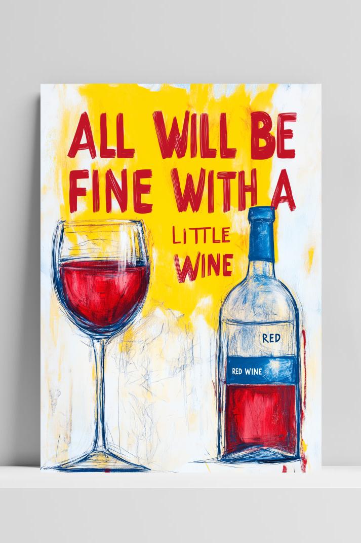 Fine With Wine op 3mm aluminium dibond