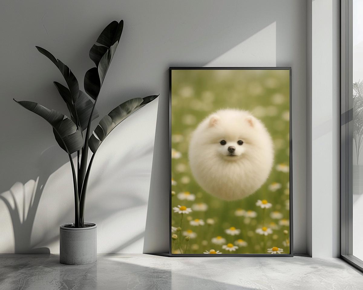 Pomeranian Daisy poster van 25 Artstreet