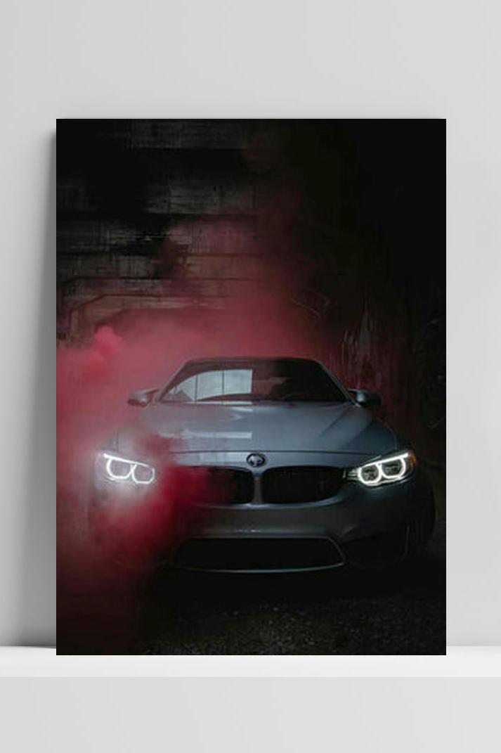 BMW  Rode Rook op 3mm aluminium dibond