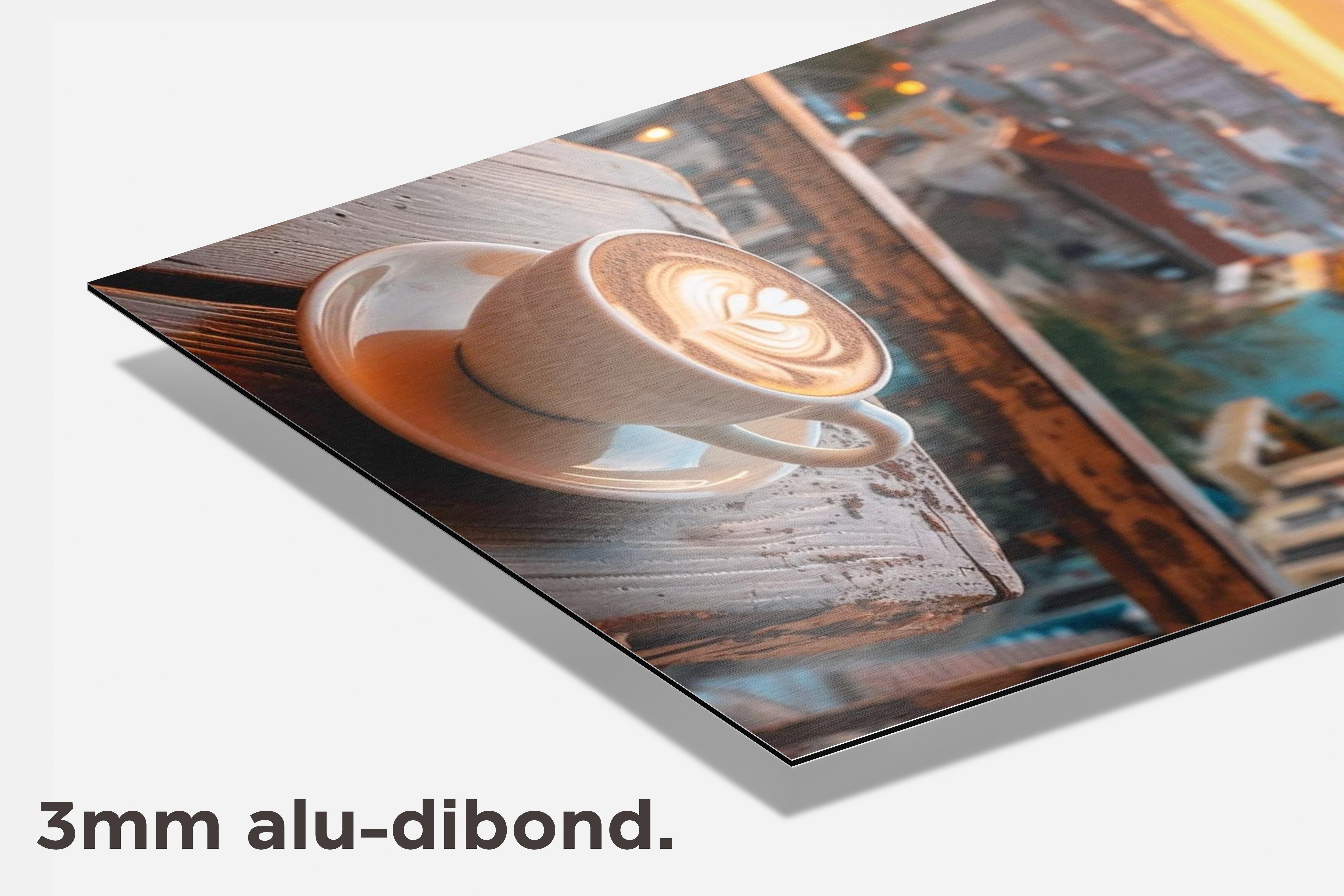 Koffie Stadsgezicht dibond detail