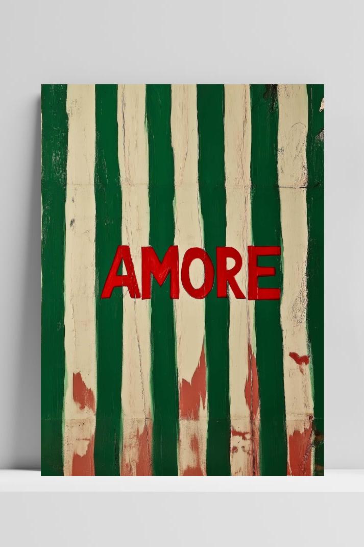 Amore Text op 3mm aluminium dibond