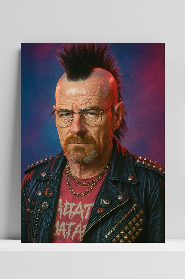Walter White Punk Breaking Bad op 3mm aluminium dibond
