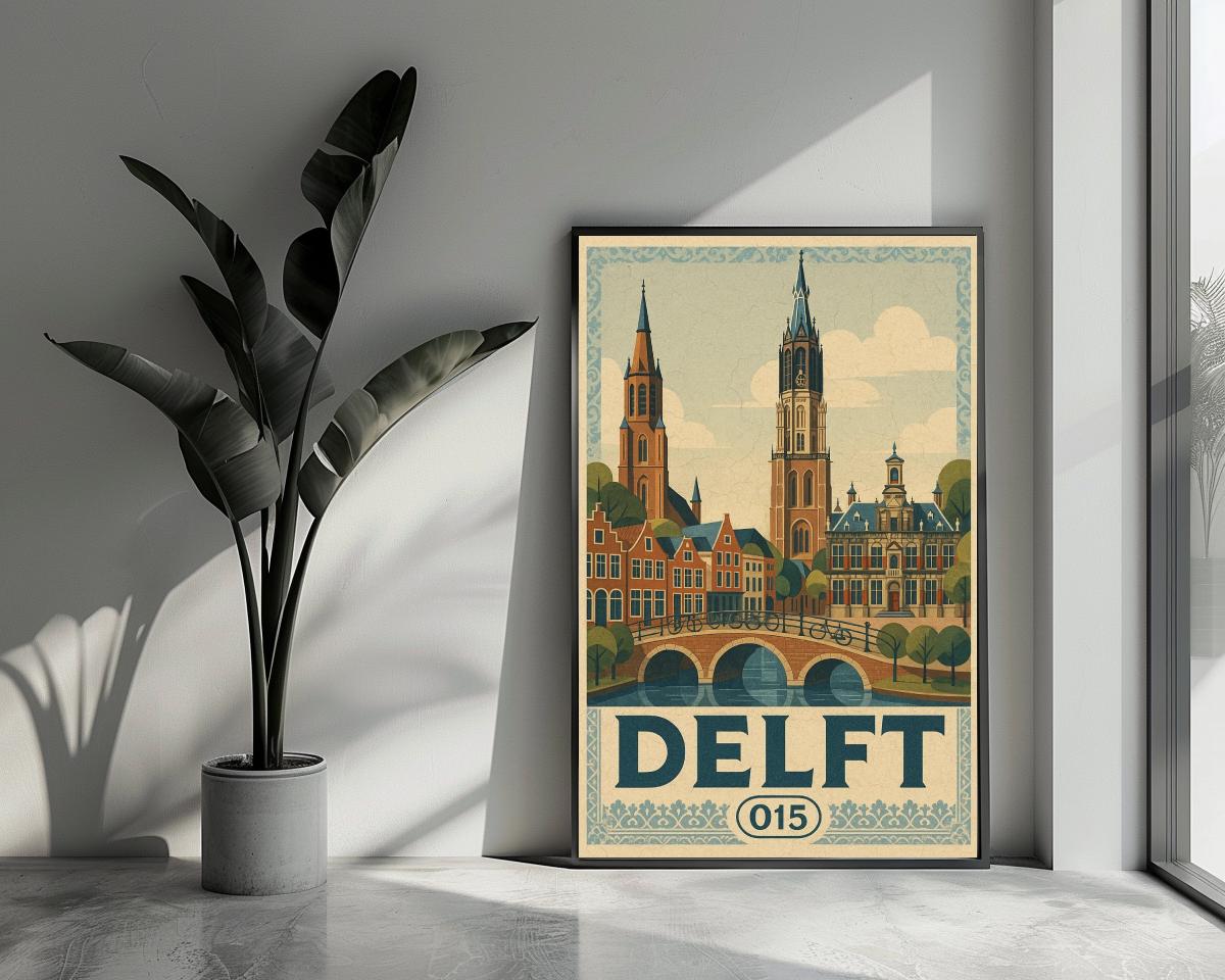 Delft Netherlands Vintage Text poster van 25 Artstreet