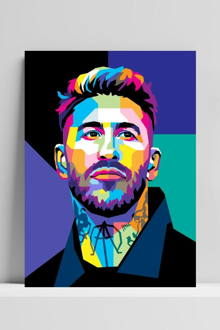 Sergio Ramos op 3mm aluminium dibond