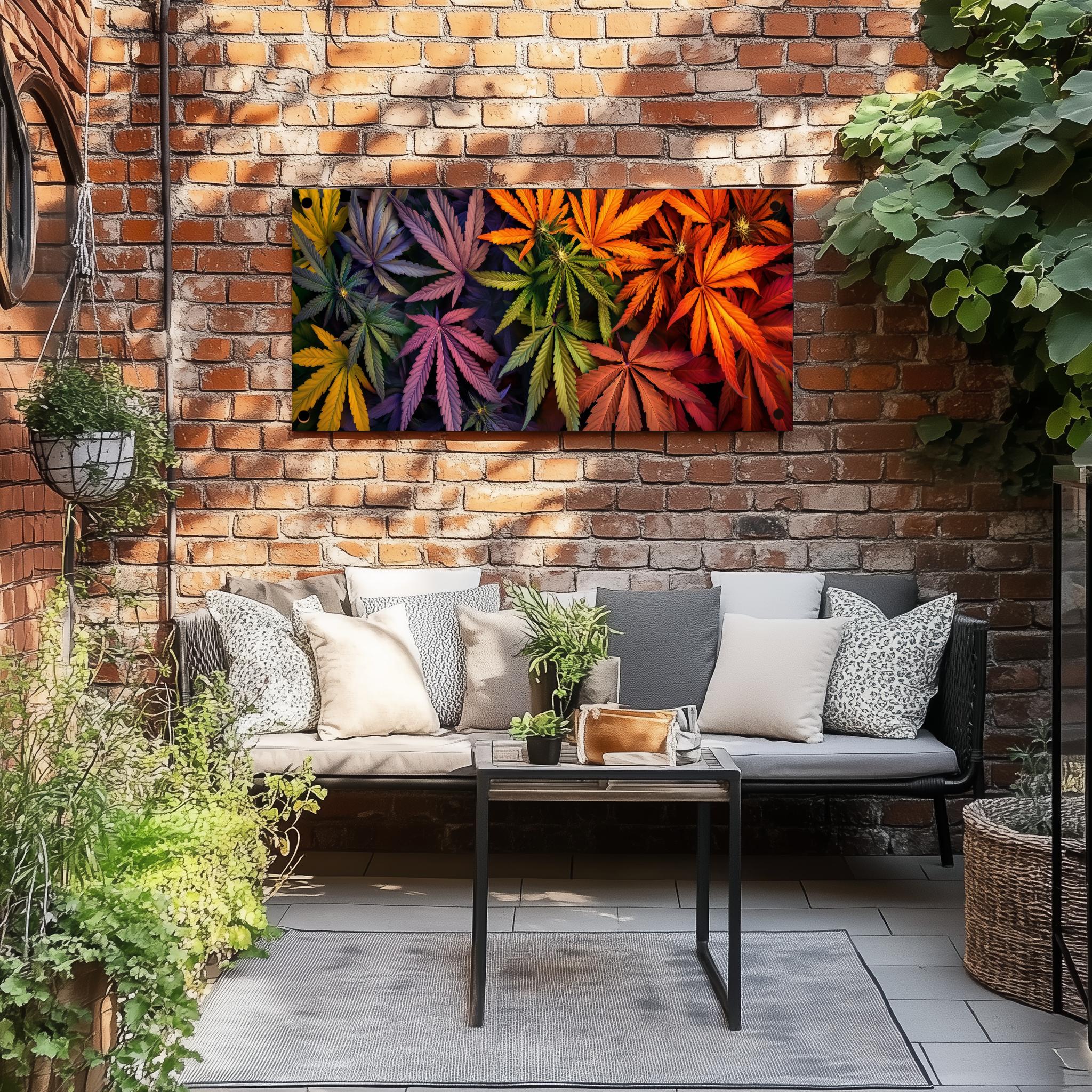 Tuinposter Cannabis Regenboog sfeerbeeld 3