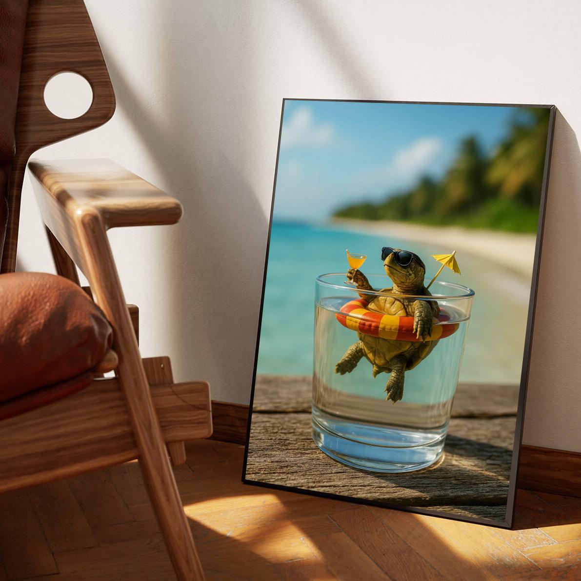 Turtle Cocktail Tropical poster sfeerbeeld 1