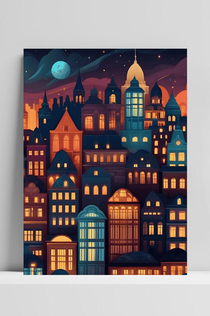 Huisjes Winter op 3mm aluminium dibond