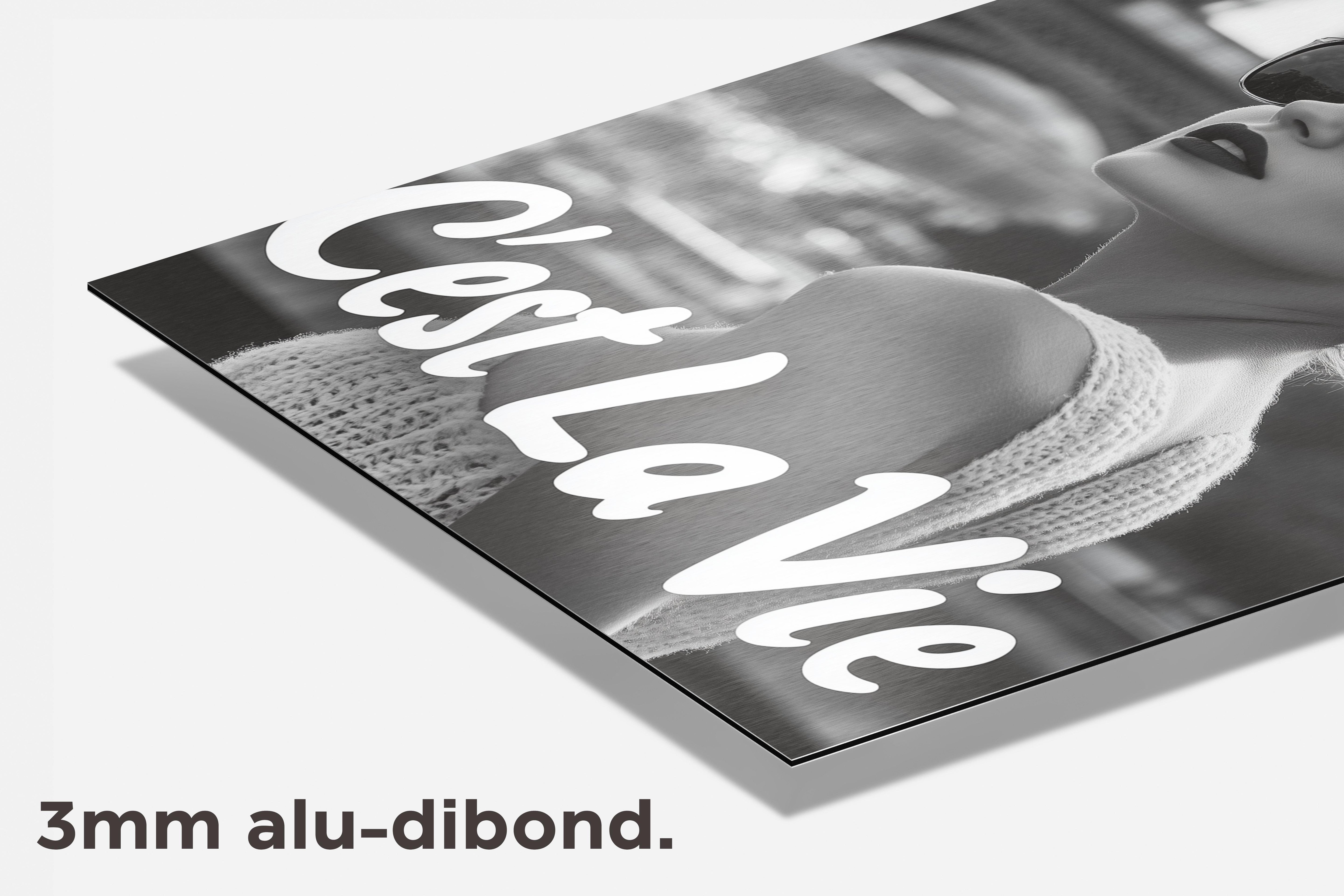 C'est La Vie Zwart-Wit dibond detail