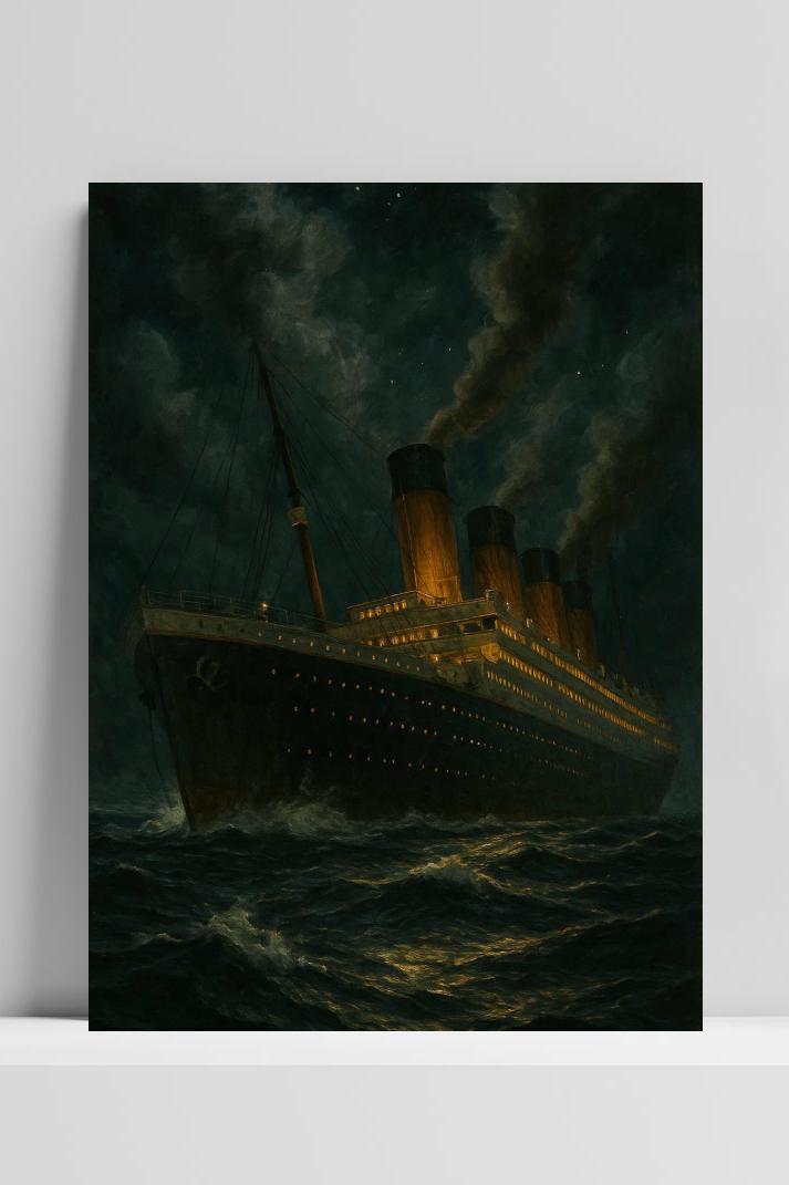 Titanic / Ship Ocean Vintage op 3mm aluminium dibond